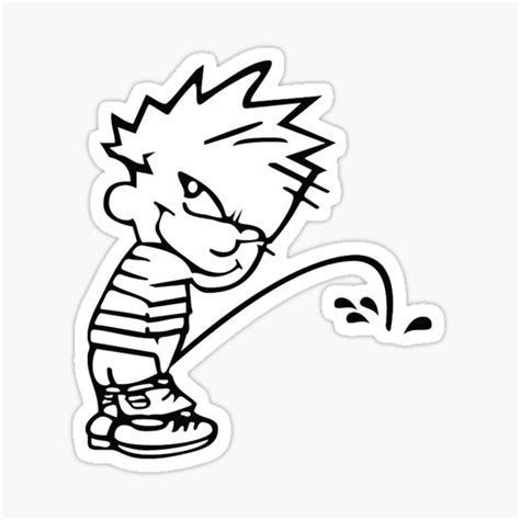 calvin sticker peeing|calvin and hobbes logo.